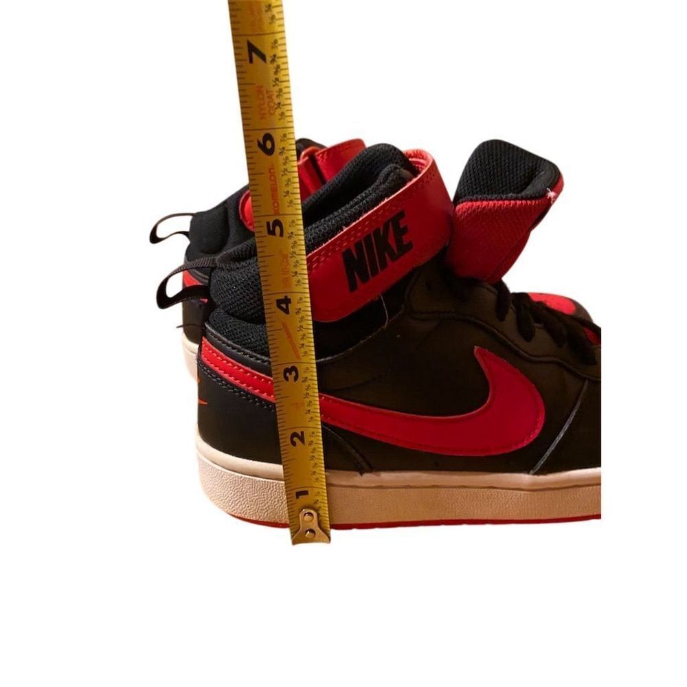 Nike Court Borough Mid Youth Black/Red High-Top Sneakers size 5 Y GUC Kids 5 - Picture 11 of 12